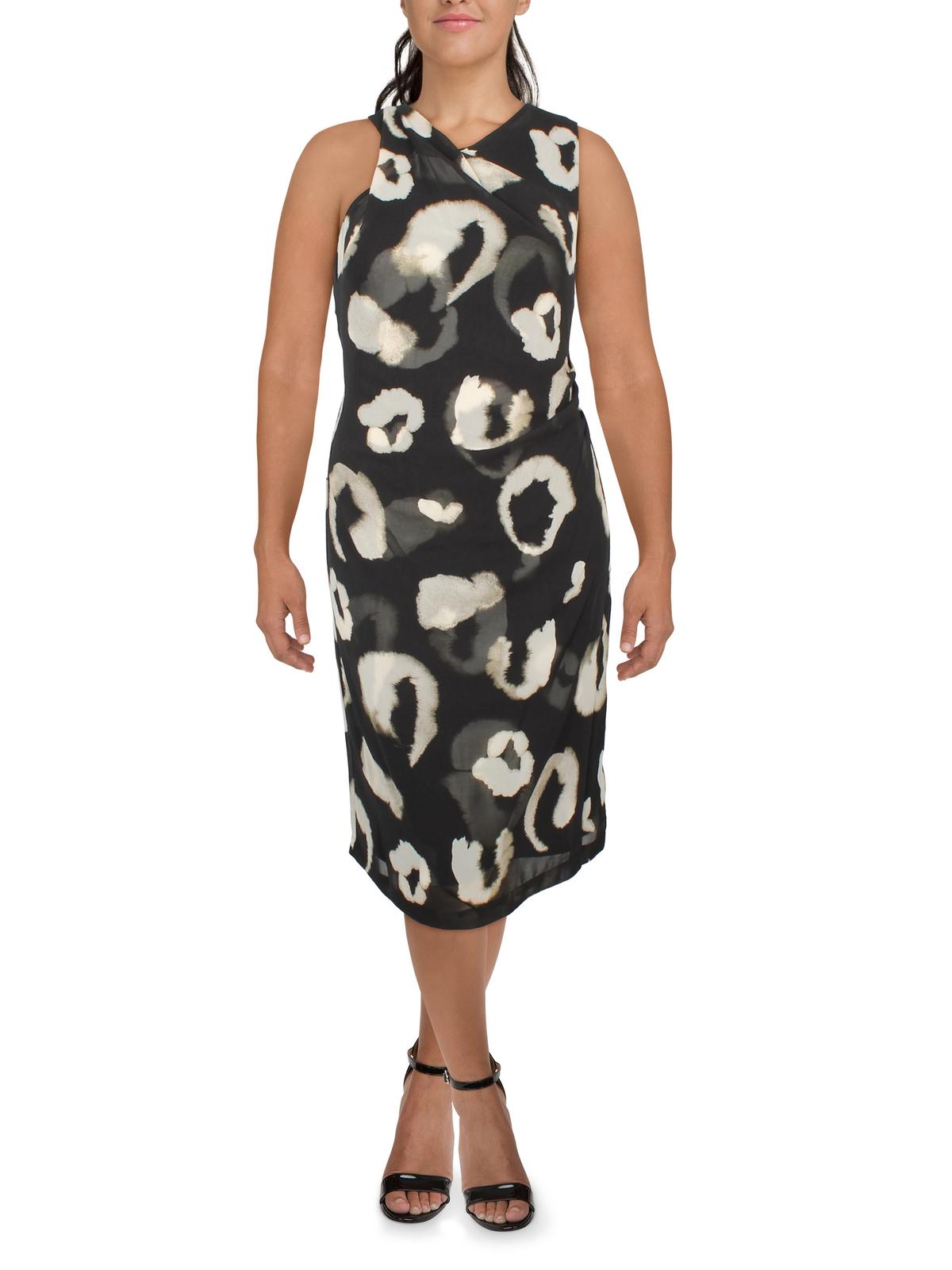 Halbgeformtes Midi Shift Kleid für Damen