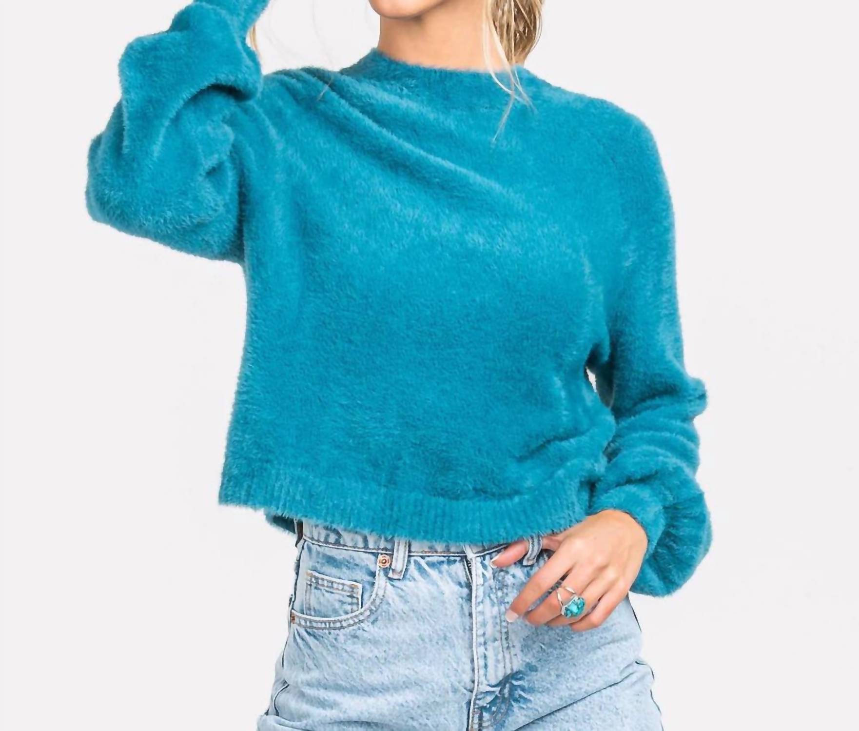 verkürzt Feather Strickpullover in Drachenfliege