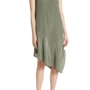 Asymmetrisches Tira-Seidenkleid in Tarnfarbe