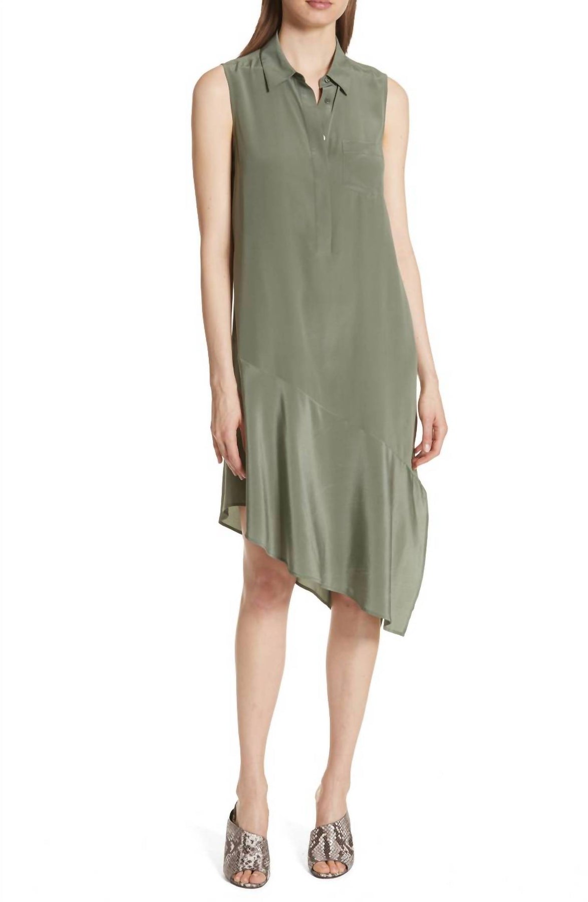Tira Seide Asymmetrisches Kleid in Camouflage