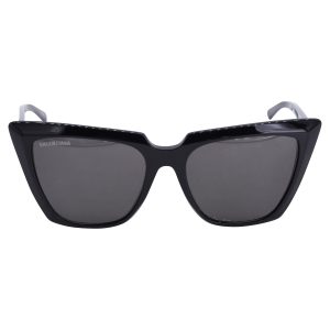 Balenciaga Übergroße Cat-Eye Sonnenbrille aus schwarzem Acetat