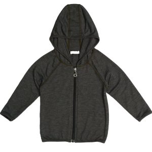 Langarm-Kapuzenpullover für Jungen mit eingefasstem Heather in Olivgrün