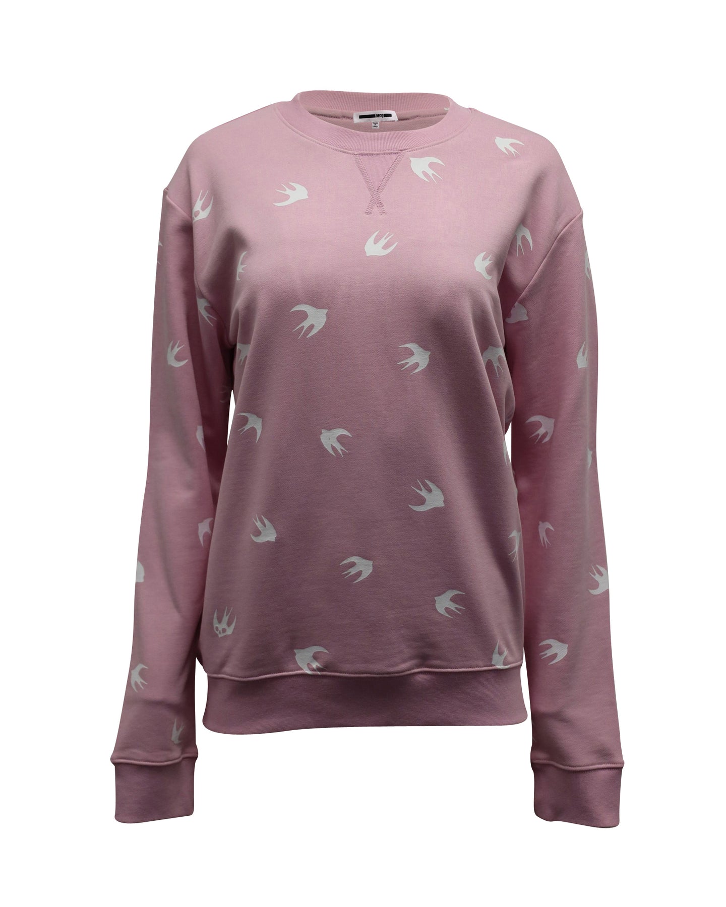 Alexander McQueen Sweatshirt mit Schwalbenprint aus rosa Baumwolle