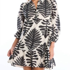 Zia Kleid in schwarzer Palme