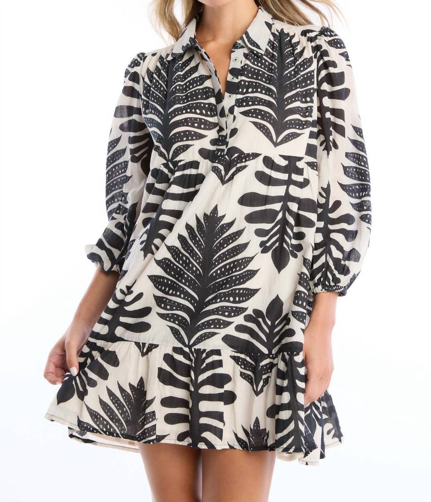 Zia Kleid in schwarzer Palme