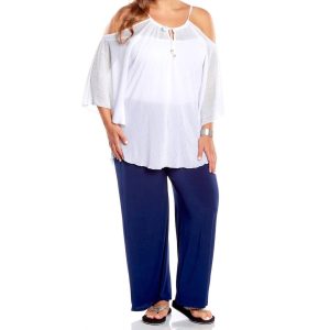 Flirty Plus Size Cover-Up-Kleid in Weiß