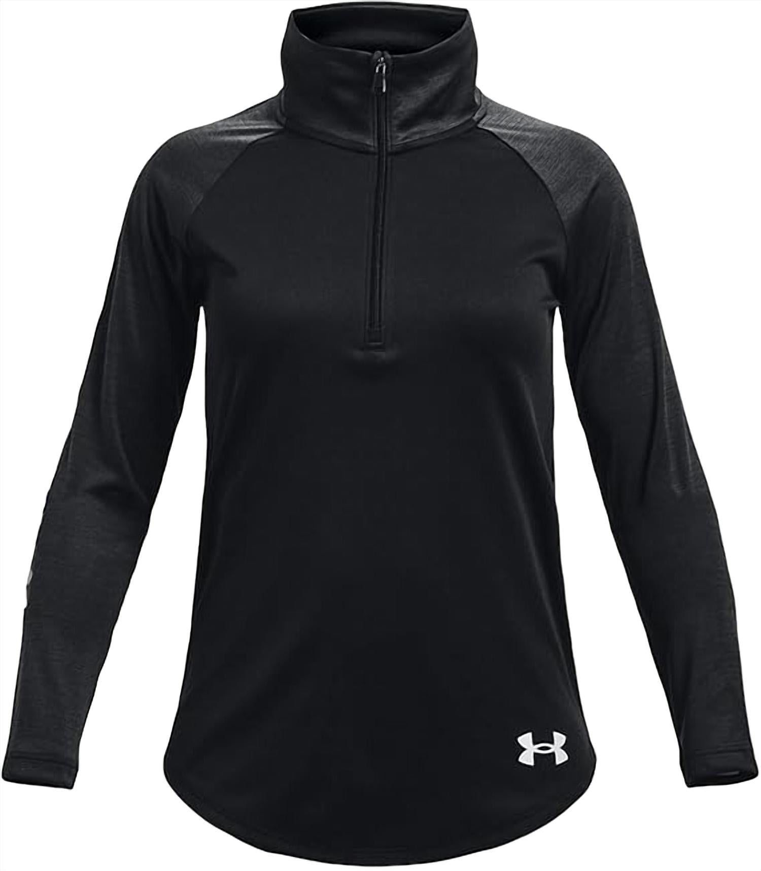 Mädchen Tech Graphic Half Zip Top in Schwarz / Weiß