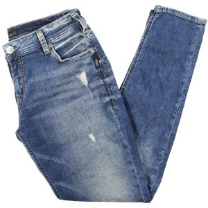 Röhrenjeans mit mittlerer Leibhöhe und mittlerer Waschung
