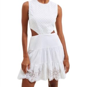 Esse Baumwoll-Minikleid in Weiß 7733601534012