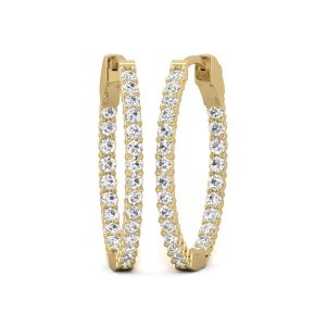 Diana M Lab 14KT YG 1CT TW rund In & Out Creole Ohrring