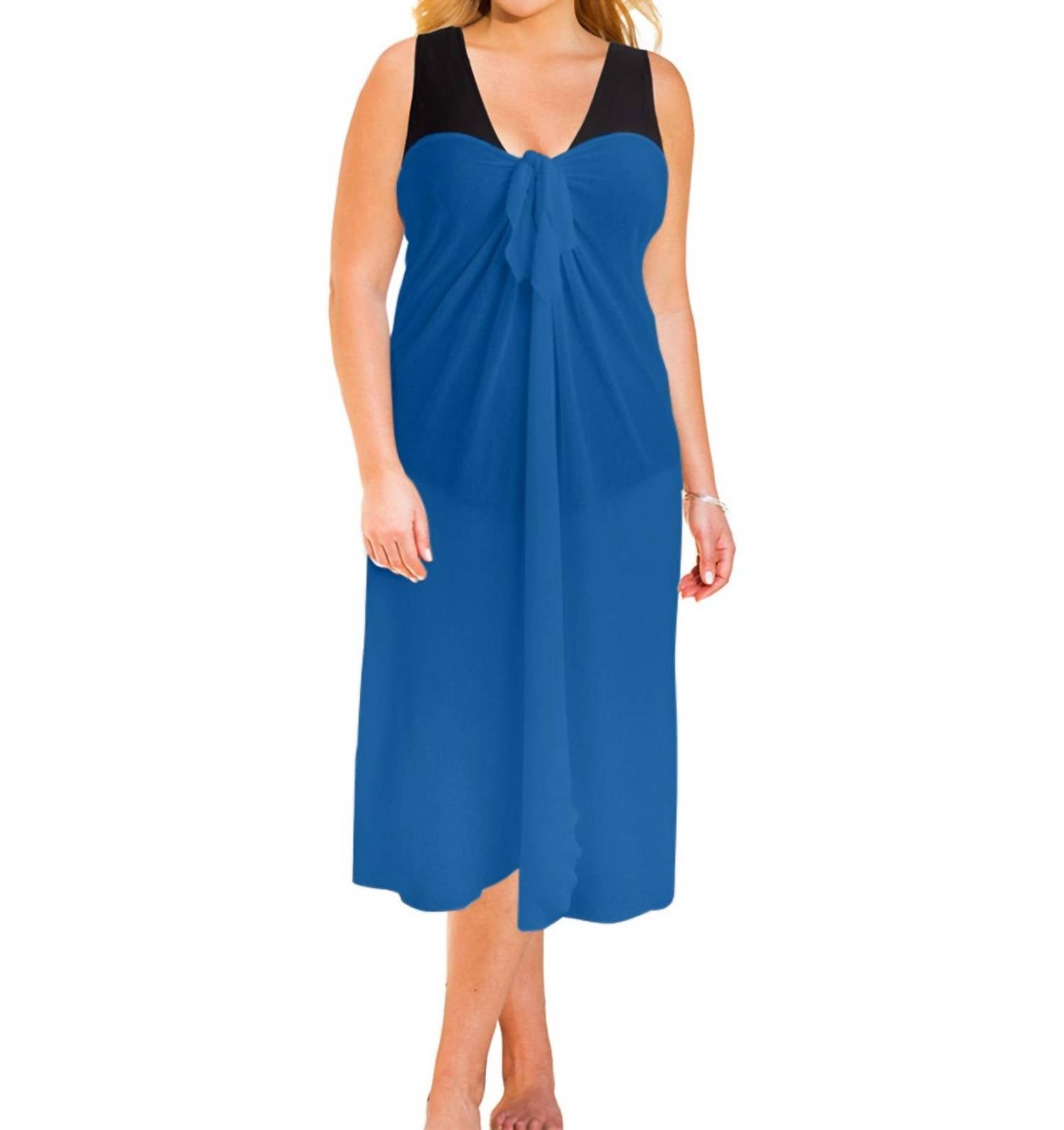 Sun Diva Plus Größe lange Pareo Vertuschen in Denim