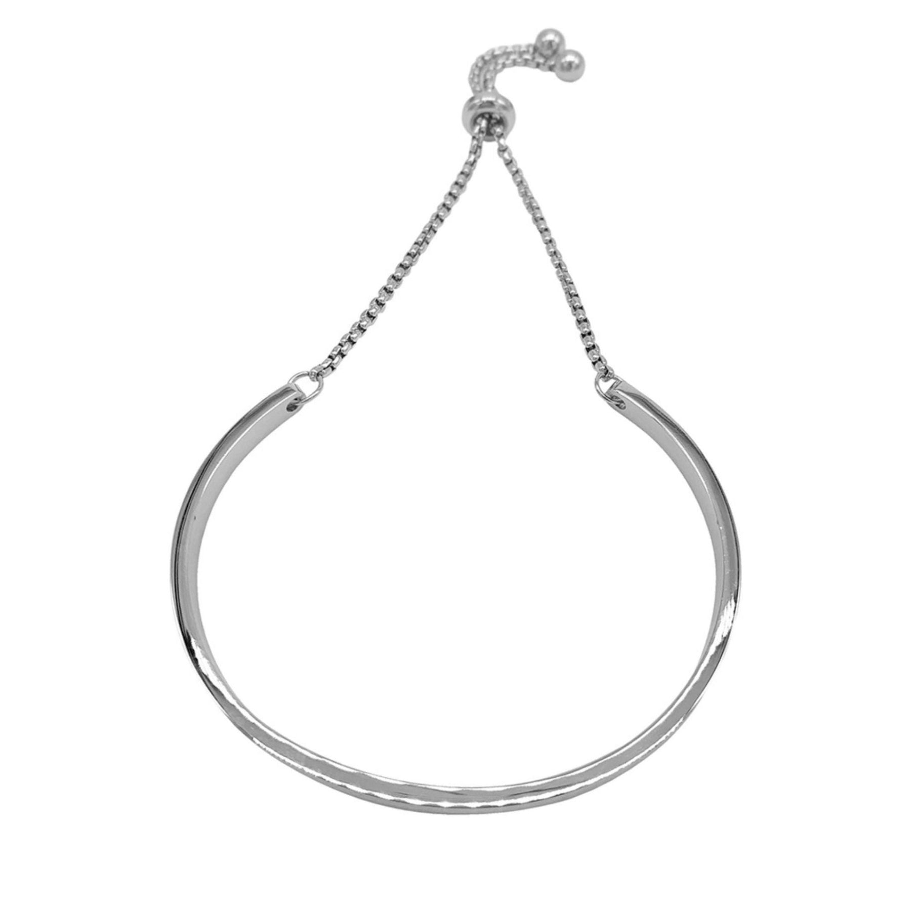 Wasserdicht gebogen Bar Slider Armband silber