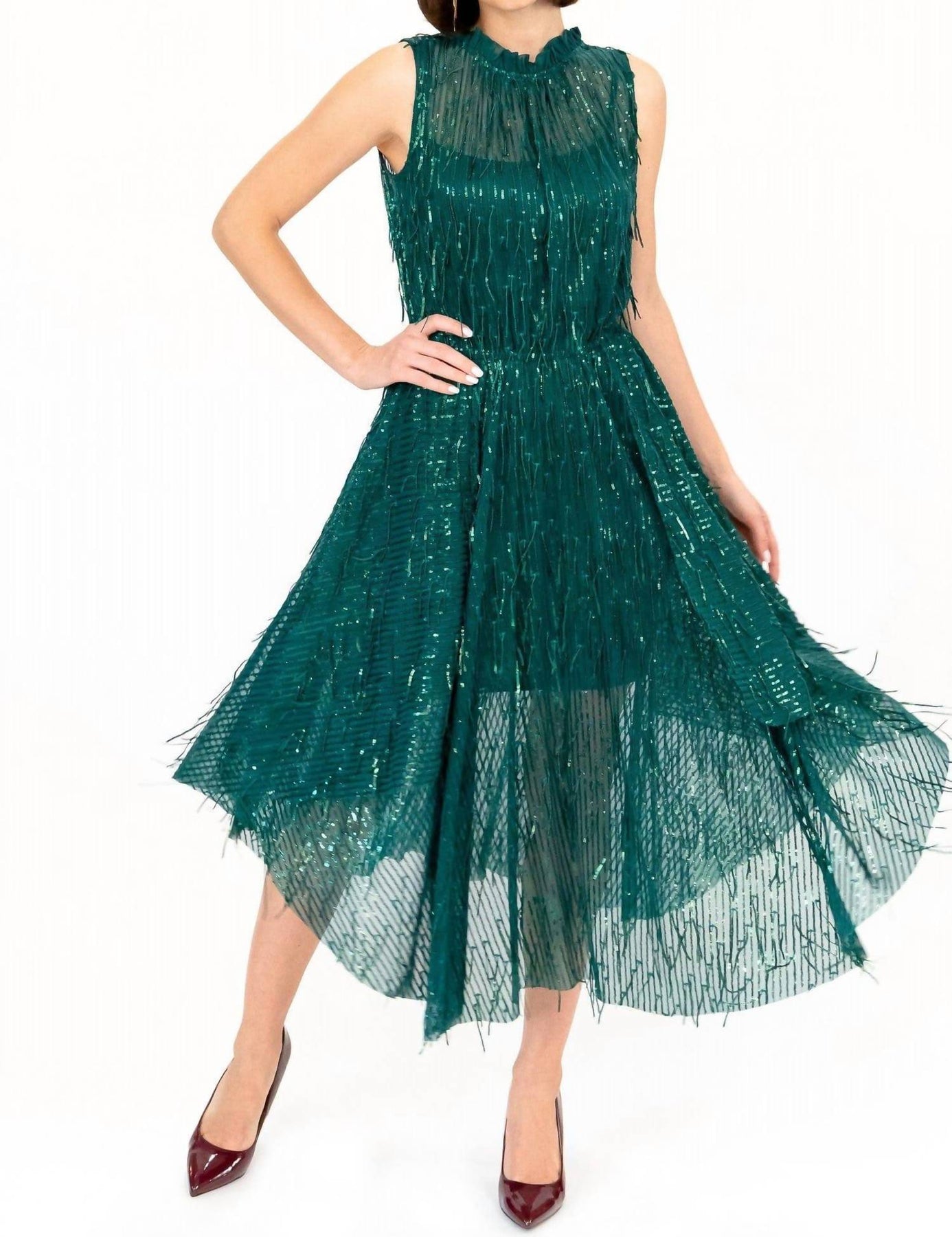Shentel Kleid in Glitzer Pine