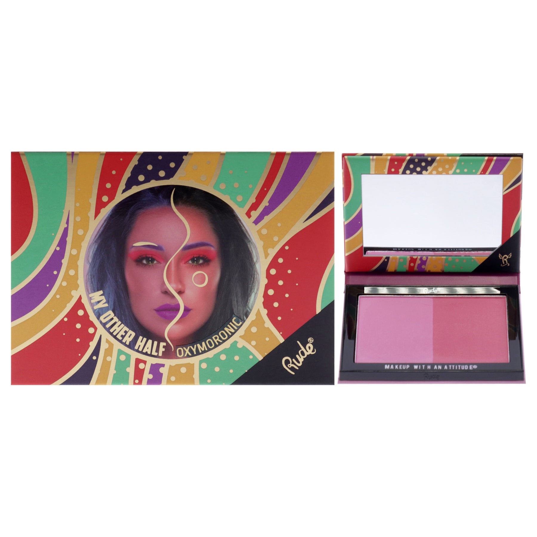 My Other Half Duo Shade Face Palette – Oxymoronic von Rude Cosmetics für Damen – 0,4 oz Make-up