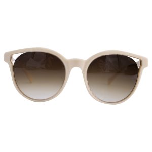 Balmain BL2507 Runde Sonnenbrille aus weißem Acetat