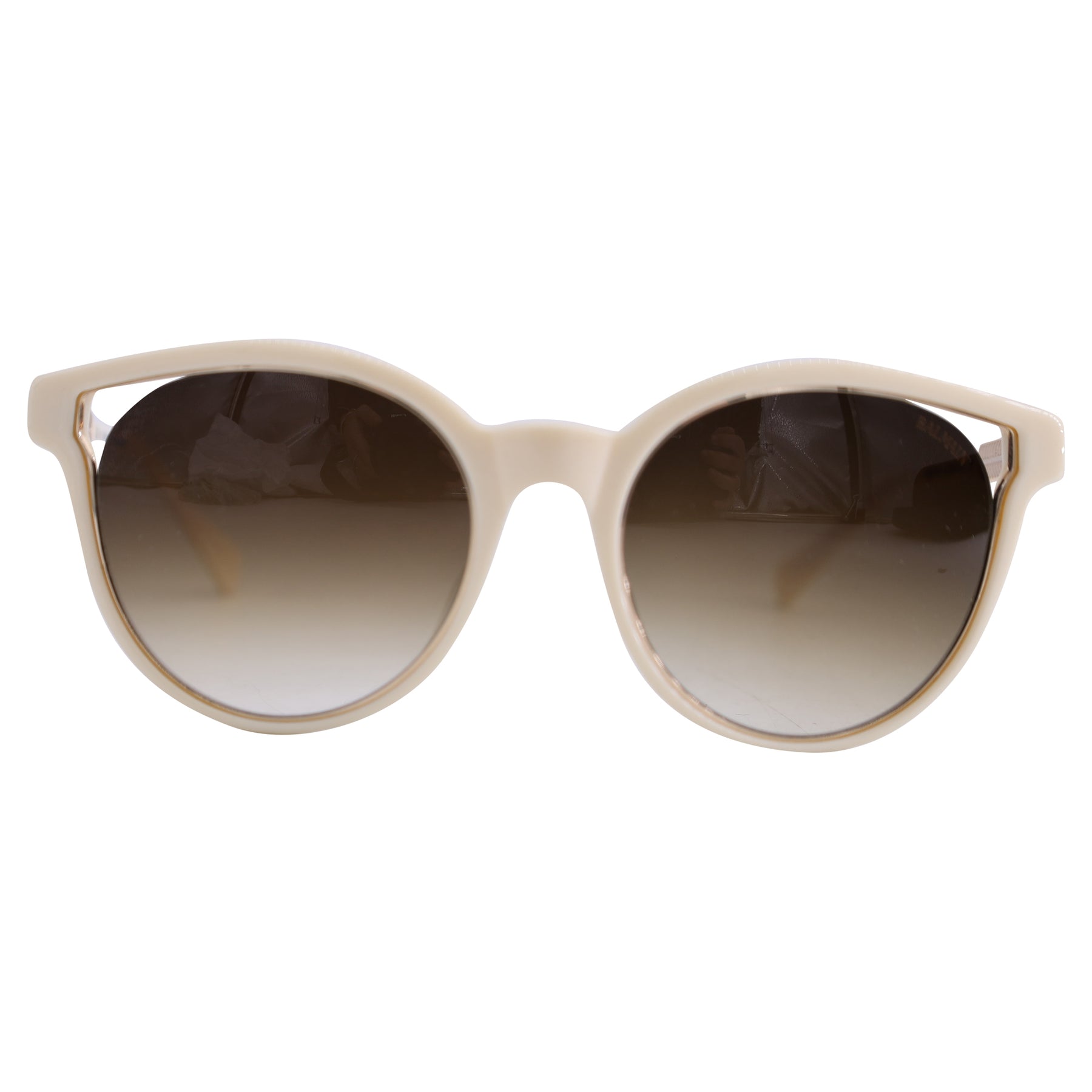 Balmain BL2507 Runde Sonnenbrille aus weißem Acetat