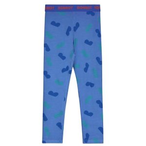 Mädchen , allover Hälften Legging in der Mitte blau – 7733657206844