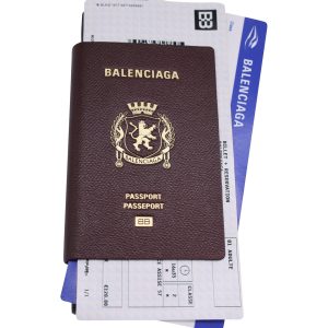 Balenciaga Passport Bifold Geldbörse aus schwarzem Leder