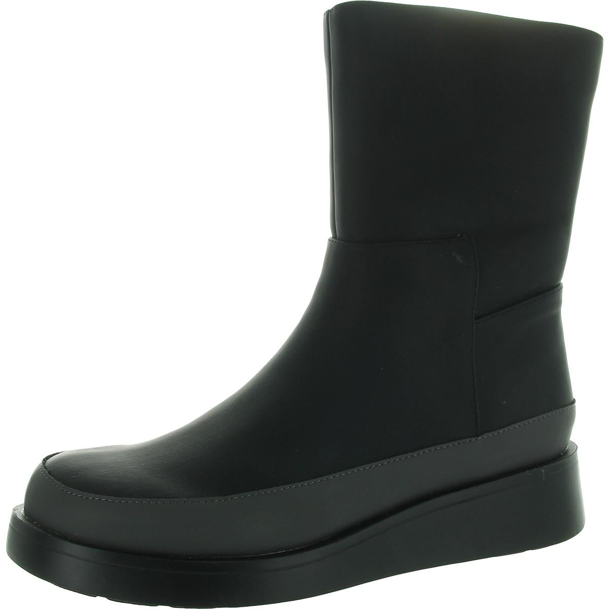 Reißverschluss Kunstleder Keil Stiefel
