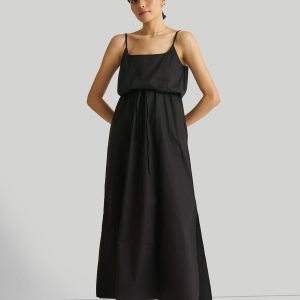 Strappy Maxikleid in schwarz