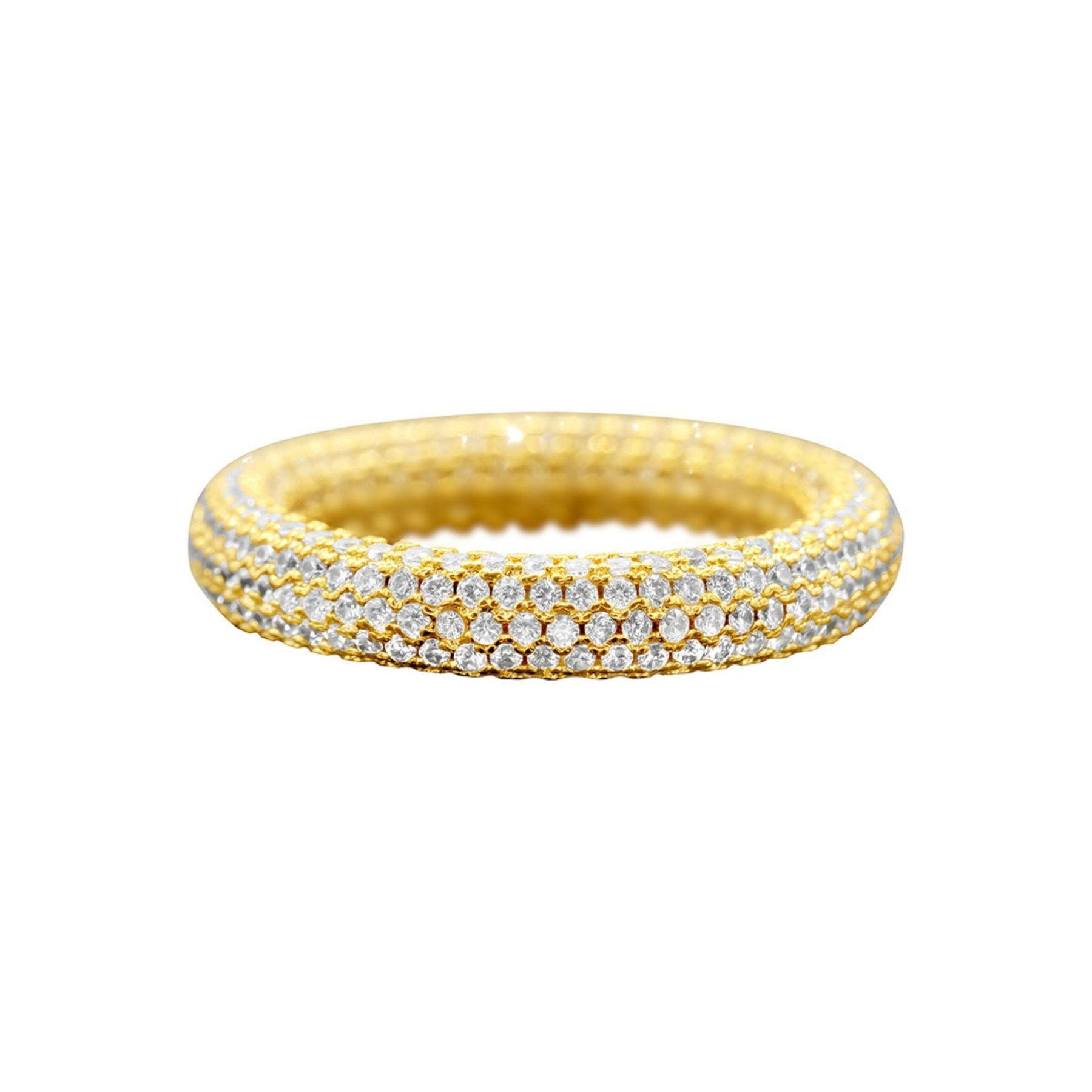 Kristall Eternity Rounded Band Ring Gold