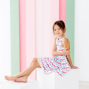 Rotes, weißes und süßes Tank-Twirl-Kleid