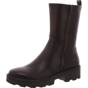 Kampf- und Schnürstiefel aus Leder mit Reißverschluss