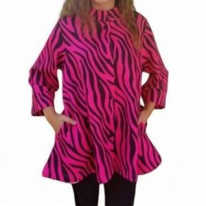 Zebra Muster Swing Jacke in heißem Rosa/schwarz