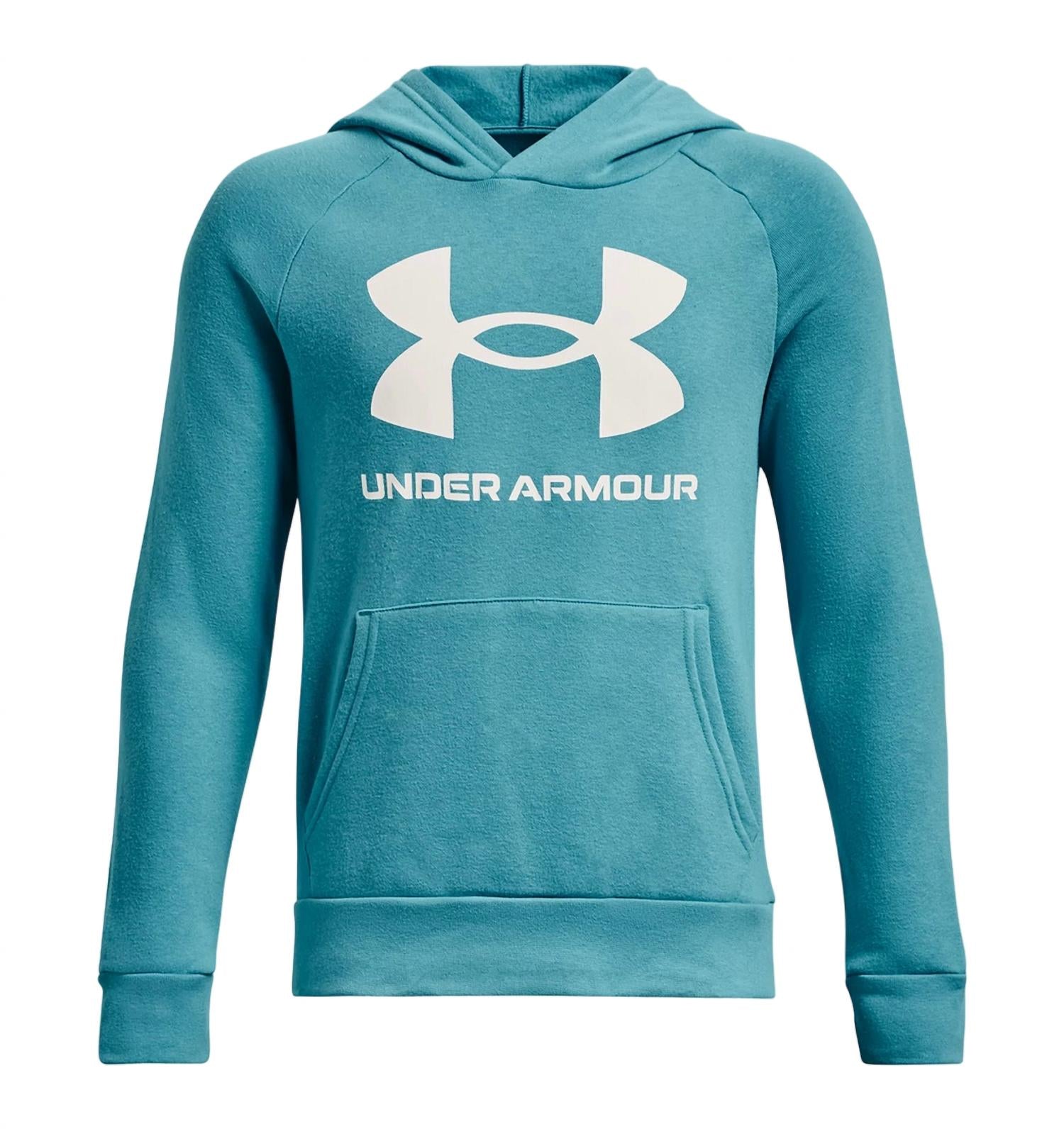 Jungen Rival Fleece groß Logo Kapuzenpullover in Glacier Blau/onyx Weiß