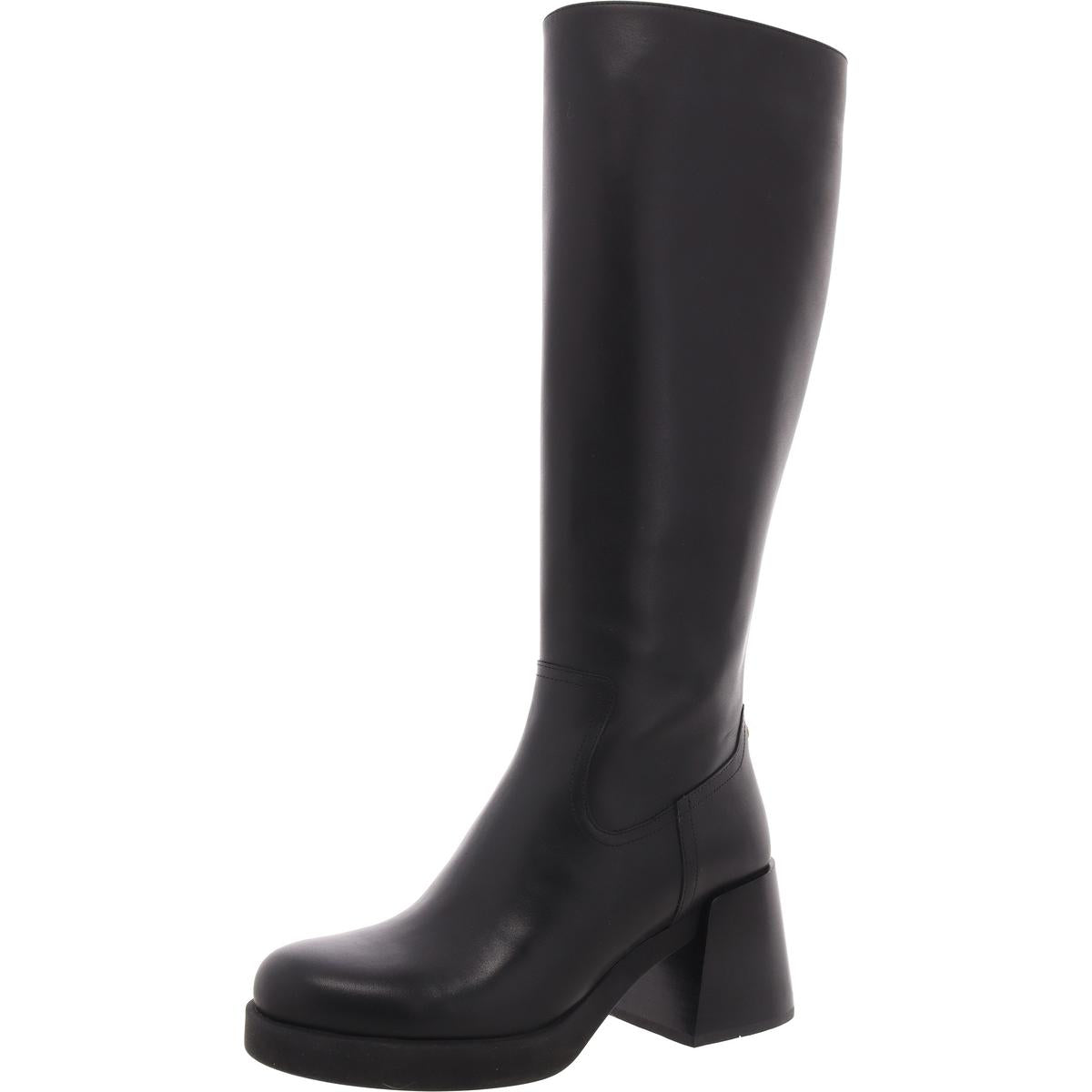 Natasha Reißverschluss Leder Kniehohe Stiefel
