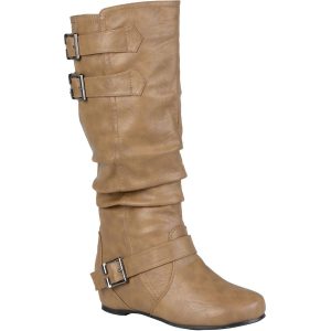 Extraweite, mittelhohe Stiefel aus Kunstleder von Tiffany