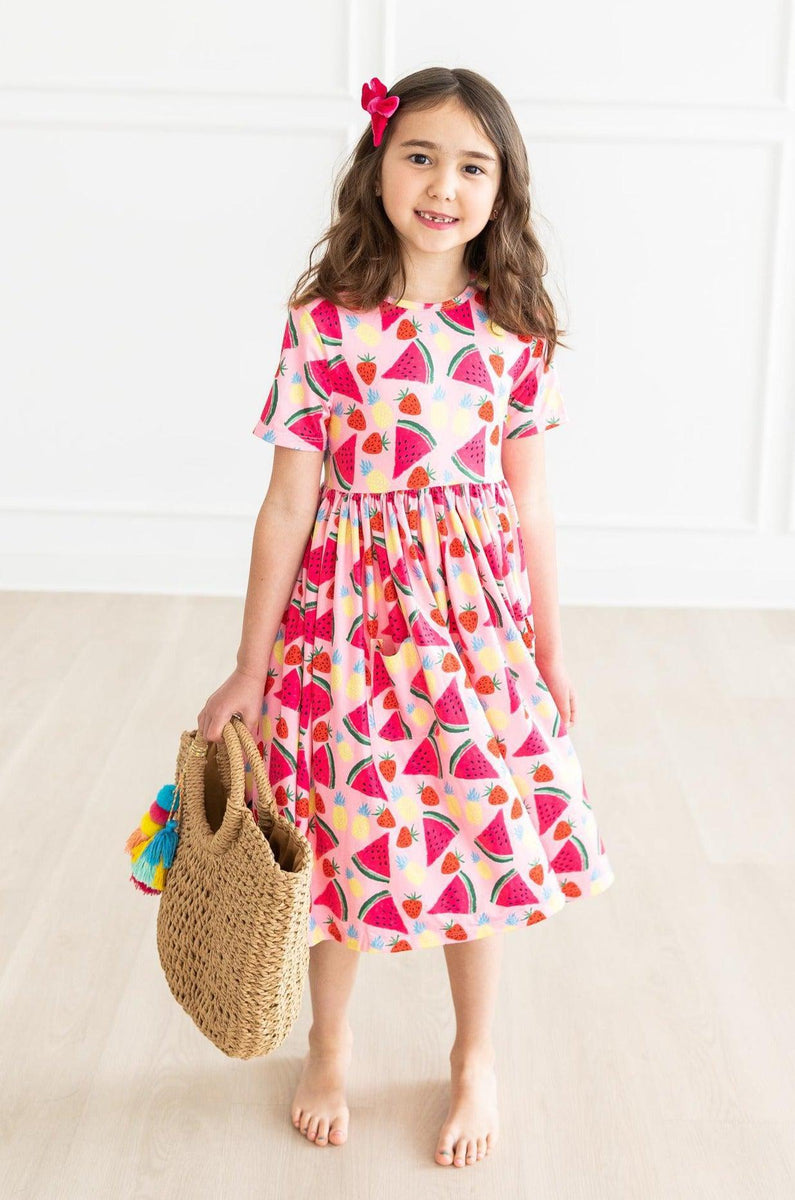 Wassermelone Wunder S / S Tasche Twirl Kleid