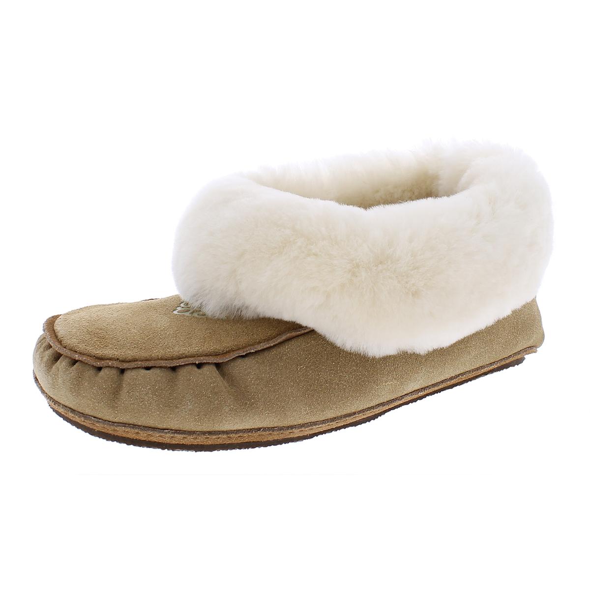 Navajo Wildleder Shearling gefüttert Mokassin Hausschuhe