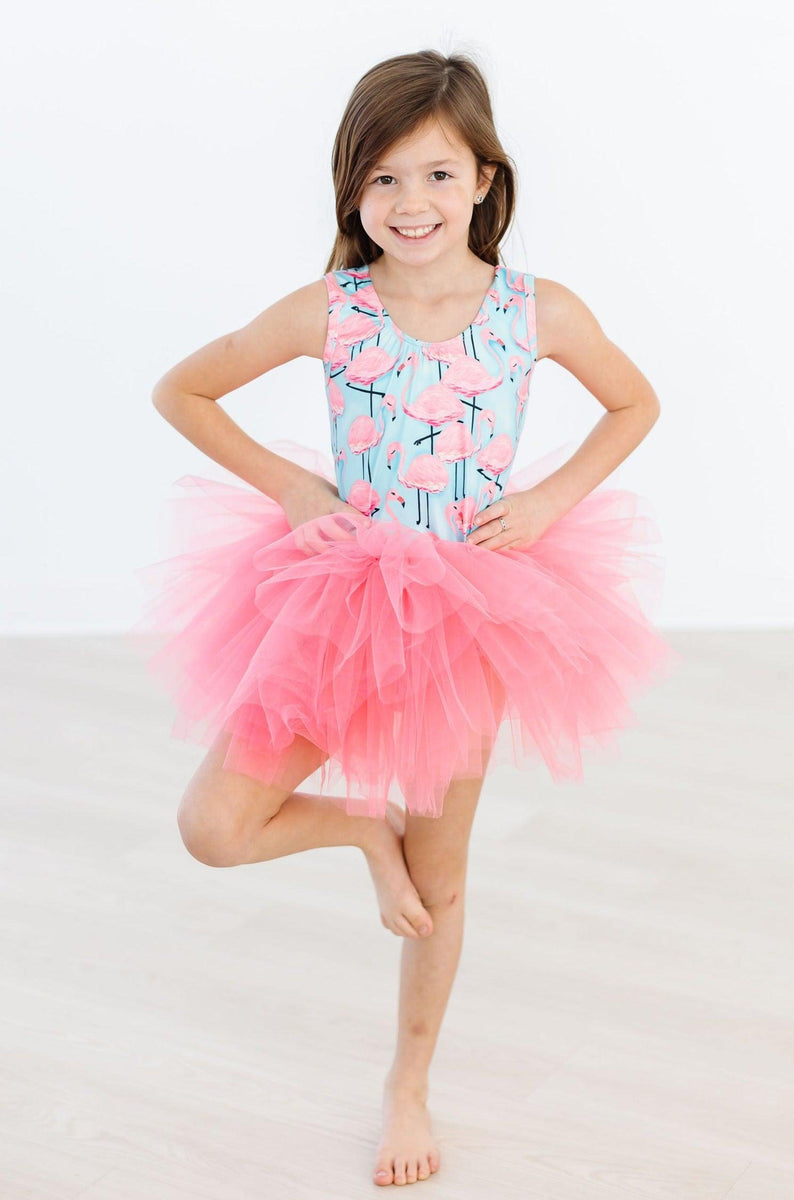Hübsch in rosa Flamingos Top Tutu Leotard