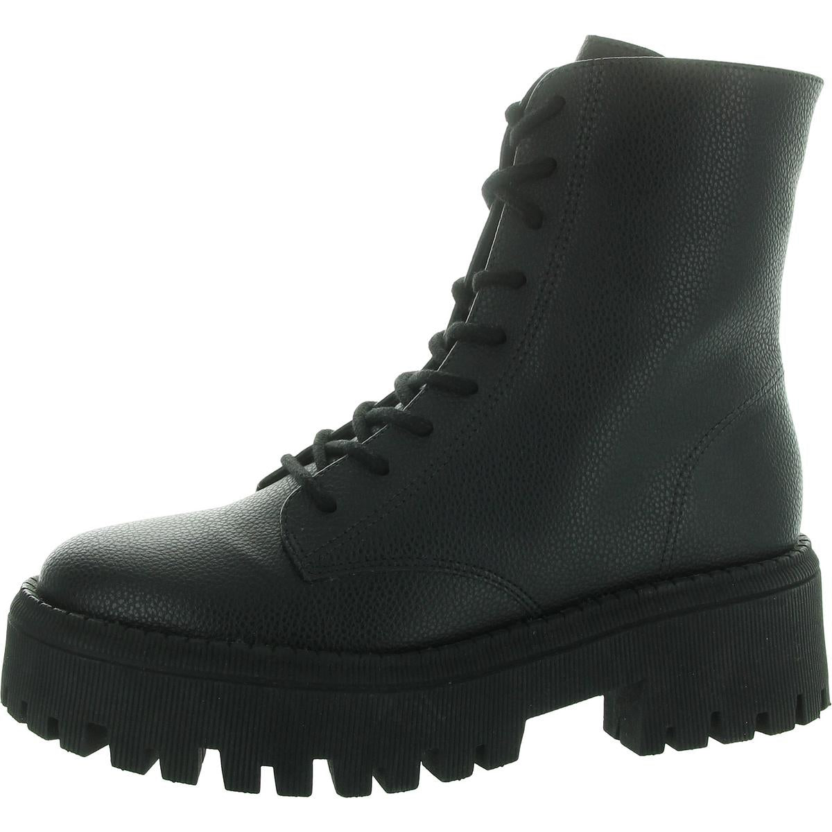 Leder Combat & mit Schnürung Stiefel mit Schnürung