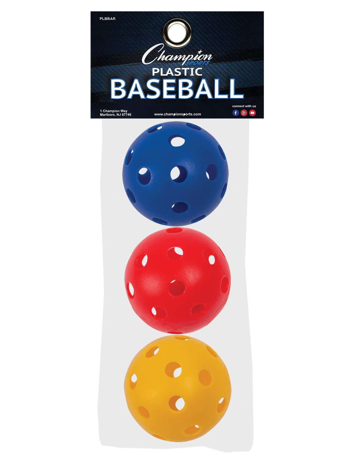Champion Sports Kunststoff Baseball sortierte Farbe Set