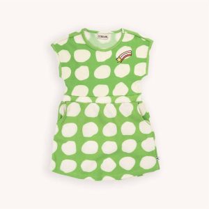 girl-s regelmäßige Passform Kleid in weiß / grün 7733687255100
