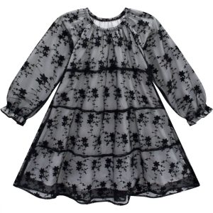 Mädchen Spitze Over-Lay Kleid in schwarz 7733689843772