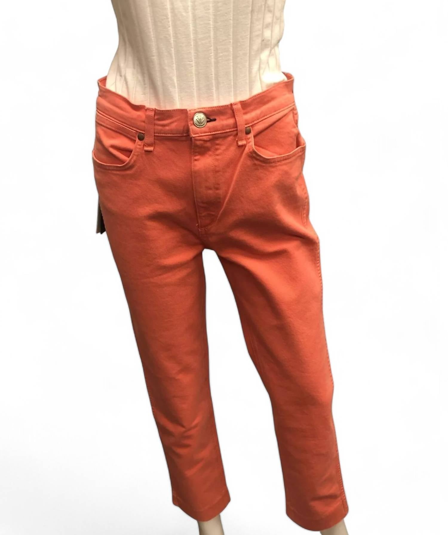 Damen Vintage Cigarette Jeans in Koralle Haze