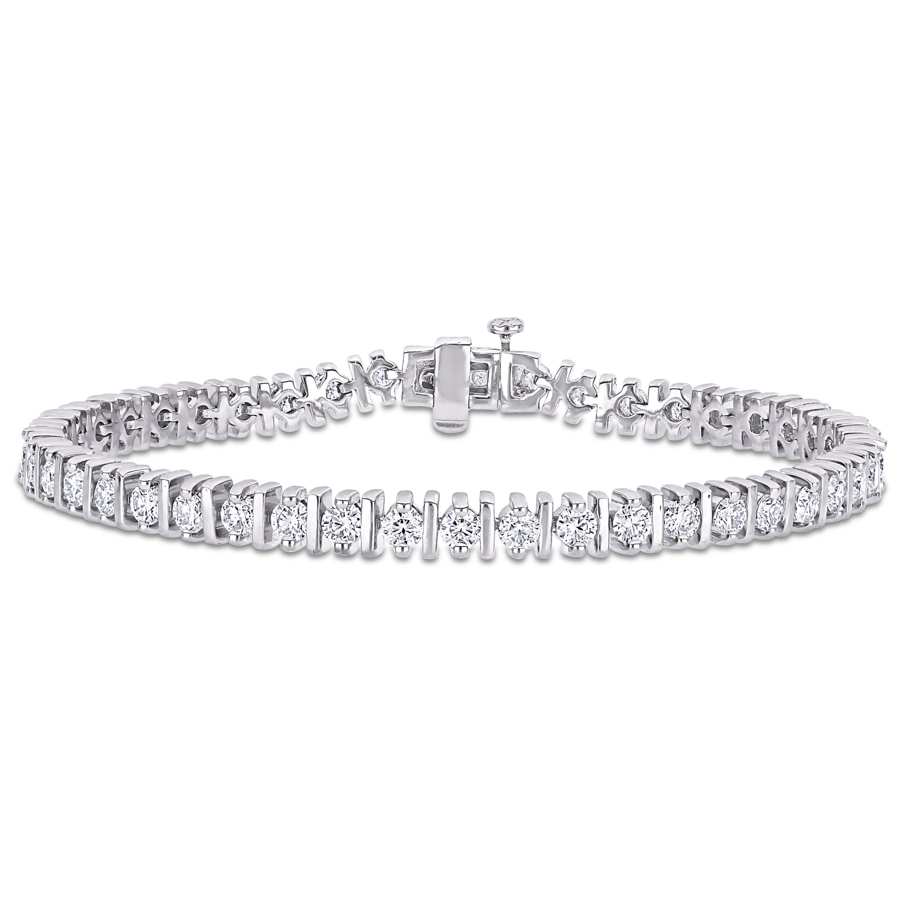 Mimi & Max 4 1/2ct DEW erstellt Moissanit Bar Tennis Armband in Sterling Silber