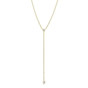 Wasserdicht Kristall Y- Lariat Tropfen Tennis Kette Halskette Gold