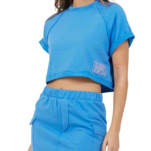 Fleece Tee in azurblau