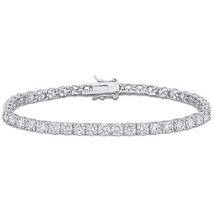 Mimi & Max 9 1/2ct DEW Created Moissanit-Tennisarmband aus Sterlingsilber