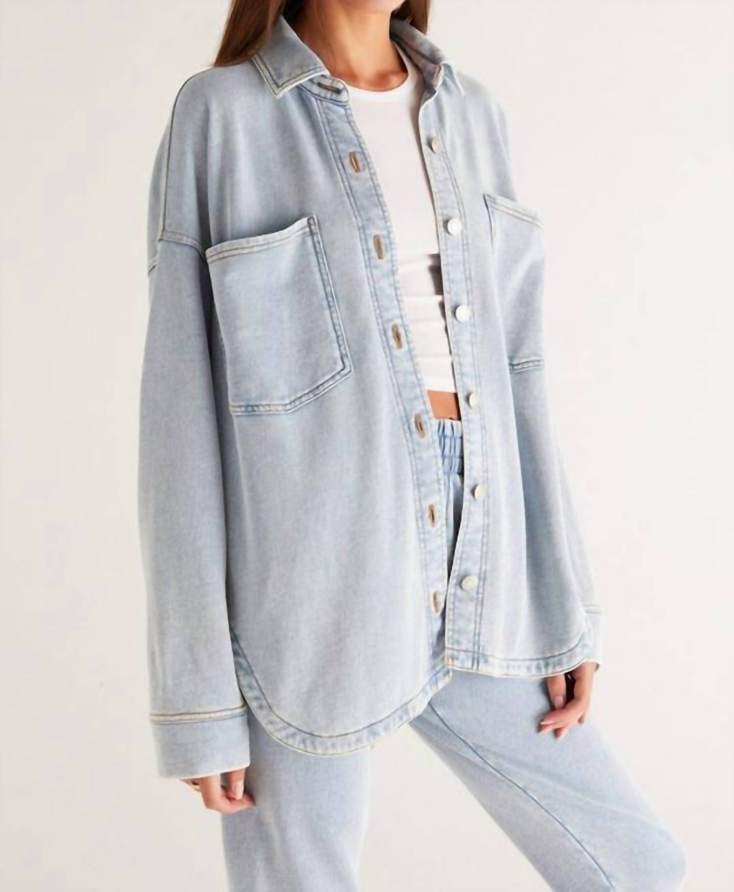 Denim Jacke aus gewaschenem Indigo