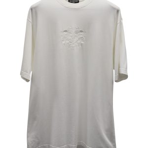 Balenciaga Lion’s Laurel T-Shirt aus weißer Baumwolle 7733679259708