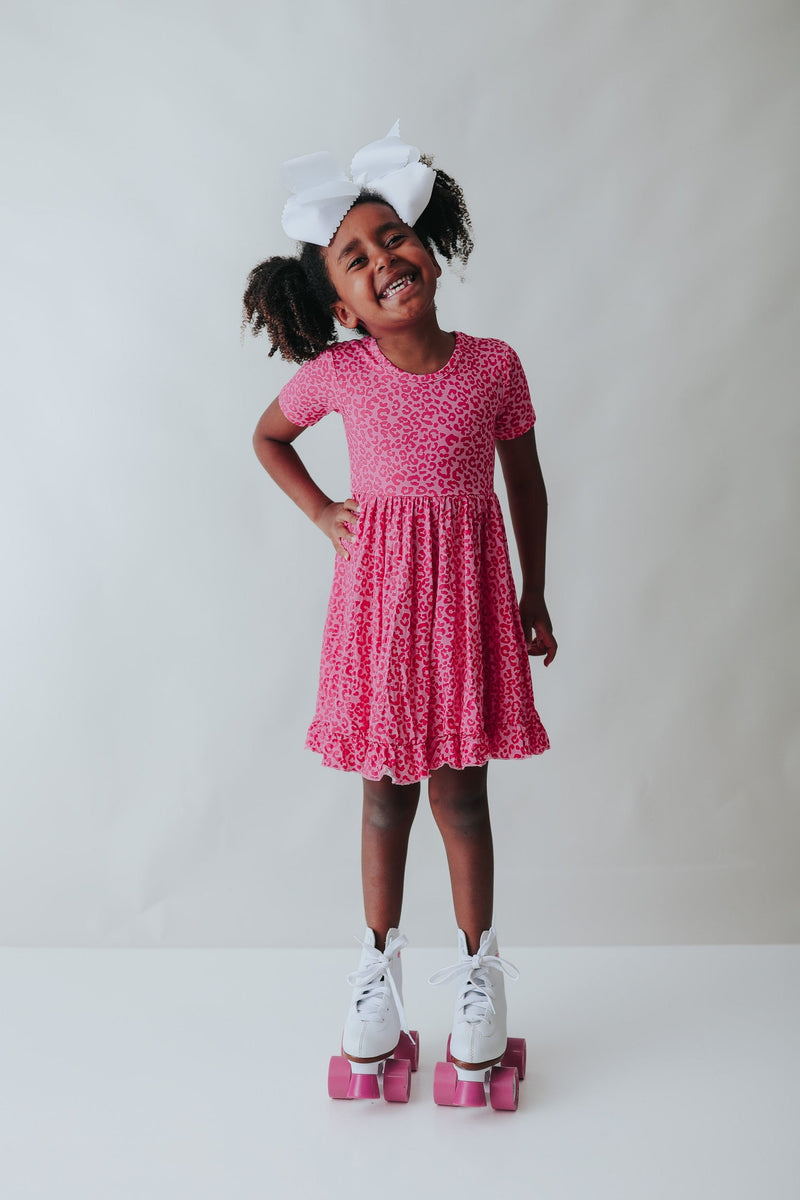 LIEBE LEOPARD DREAM Rüsche Kleid