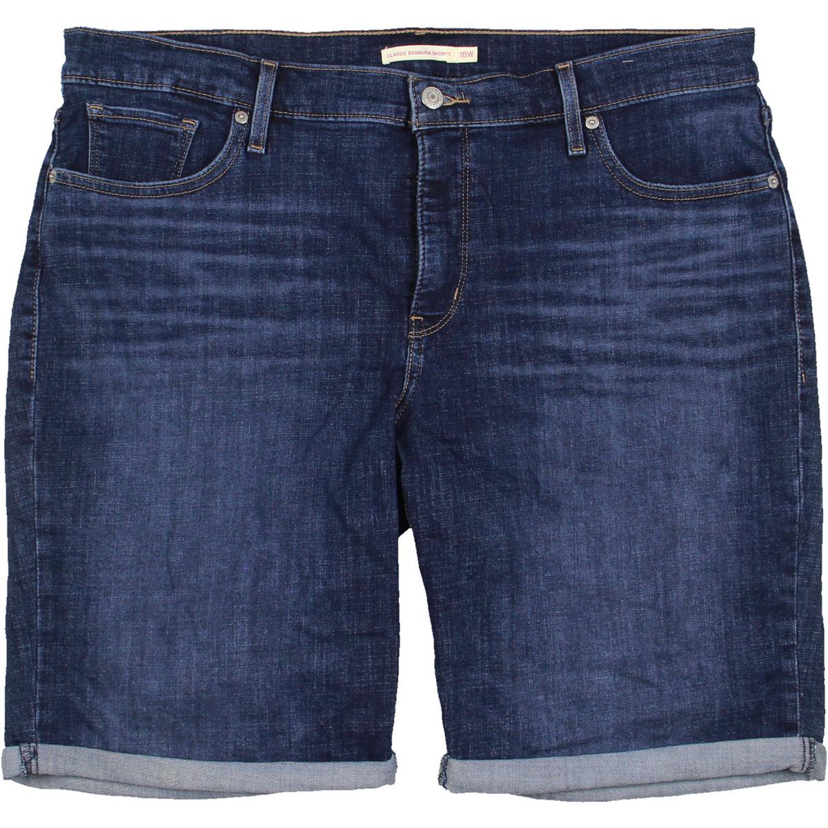 Plus Bermuda Shorts mit hohem Bund