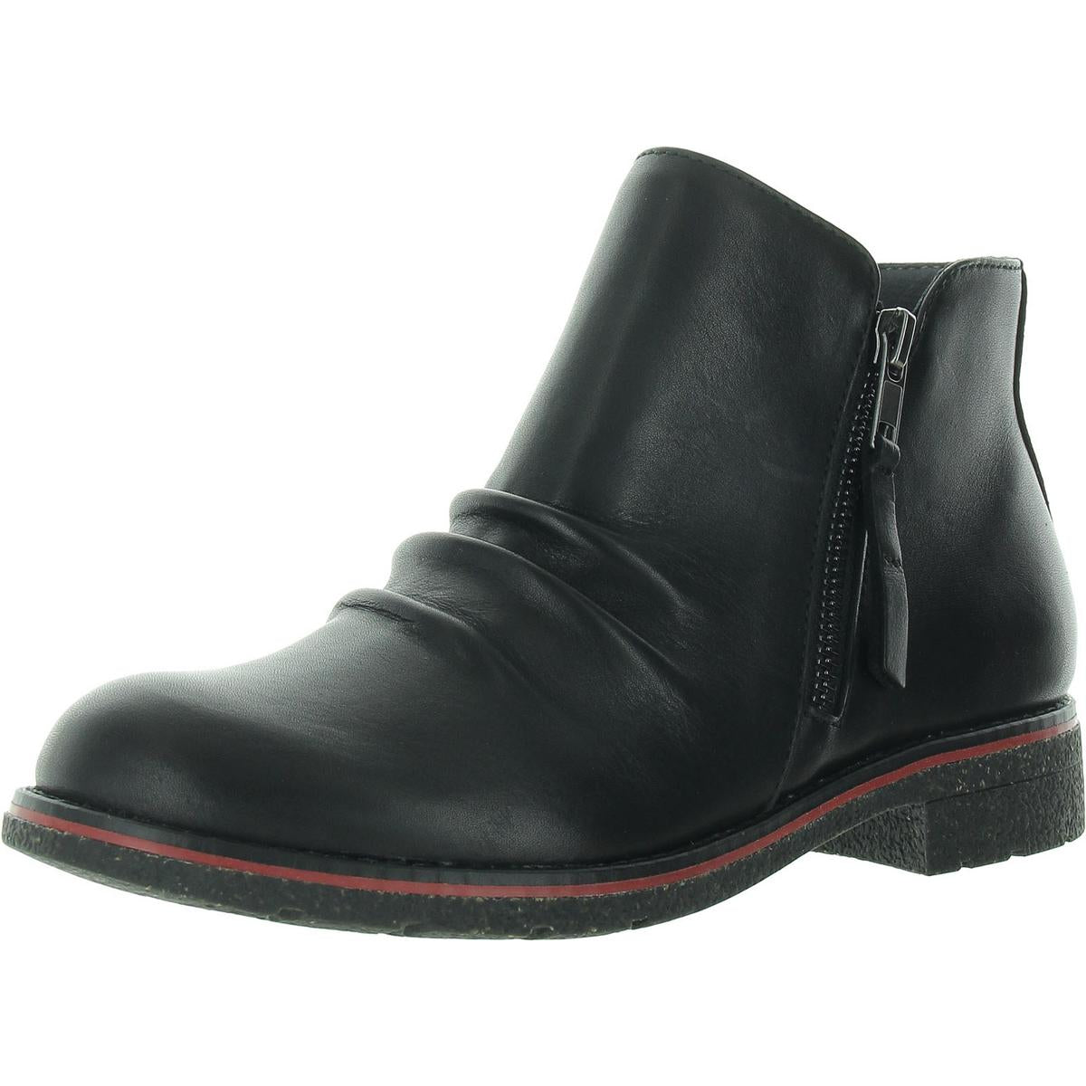 Mila Reißverschluss Leder Booties