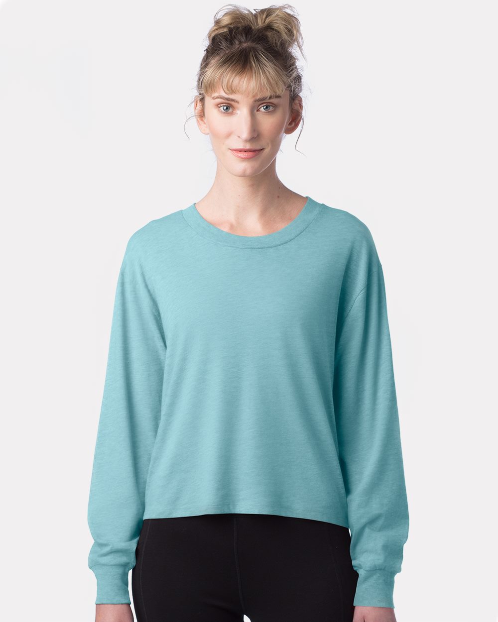Alternative Damen Baumwoll Jersey CVC Langarm Crop Tee