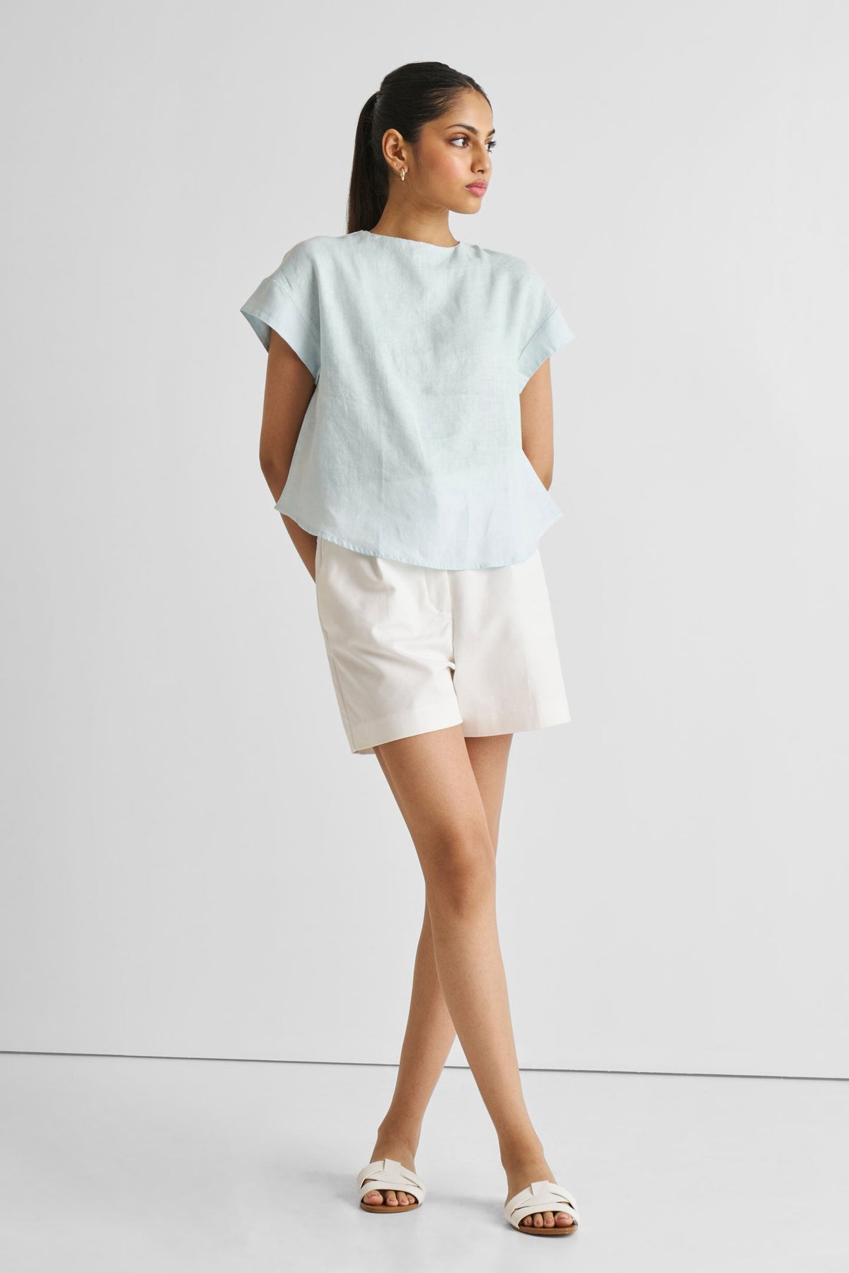 Kappe Sleeved Everyday Top im Sommerblau